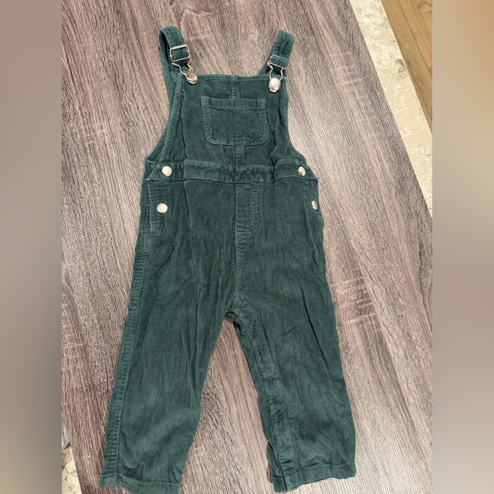 Hanna Andersson Forest Green Corduroy Overalls Size 2T